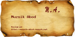 Muzsik Abod névjegykártya